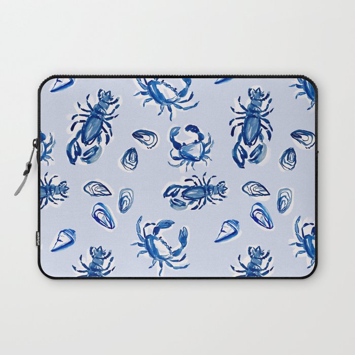 Blue and White Sea Life Laptop Sleeve Gallery Image 1