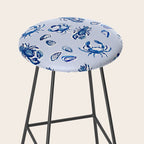 Blue and White Sea Life Stool Gallery Image 2