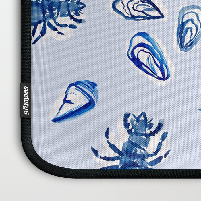 Blue and White Sea Life Laptop Sleeve Gallery Image 3