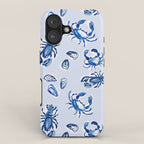 Blue and White Sea Life iPhone Case Gallery Image 1