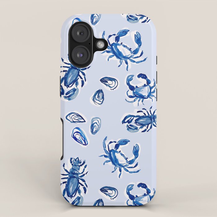 Blue and White Sea Life iPhone Case Gallery Image 1