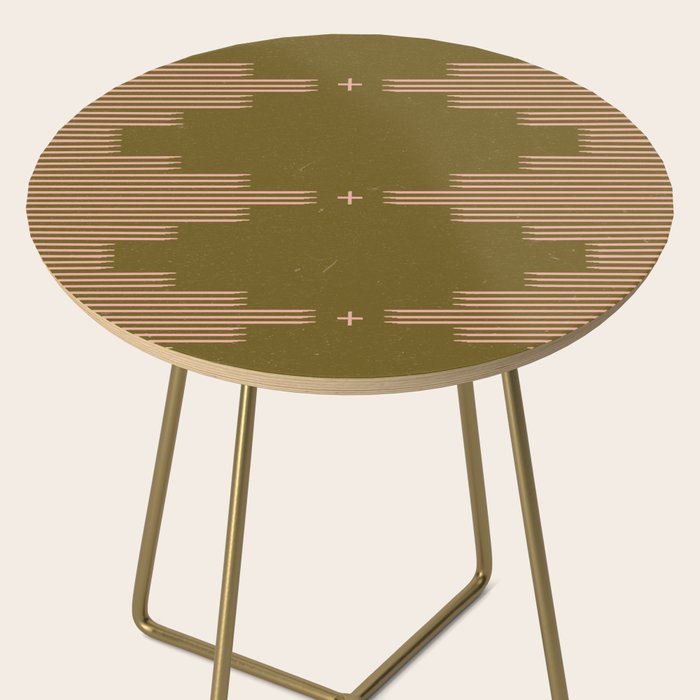 Southwestern Minimalist Retro Green & Pink Side Table Gallery Image 2