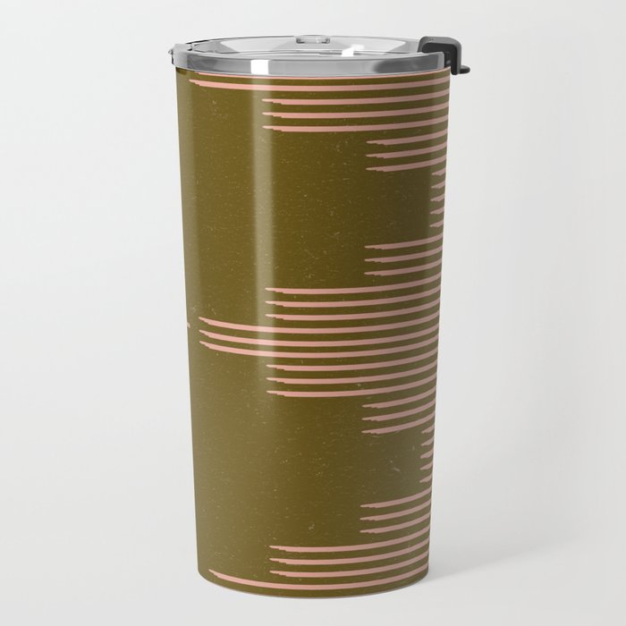 Southwestern Minimalist Retro Green & Pink Travel Mug Gallery Image 2