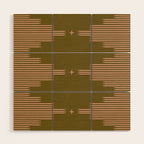 Southwestern Minimalist Retro Green & Pink Wood Wall Art Gallery Image 1