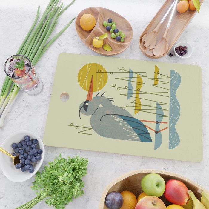 Heron Among Reeds Cutting Board Gallery Image 2