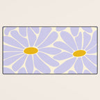 Big Daisy - Groovy Flower - Lilac and Yellow Desk Mat Gallery Image 3