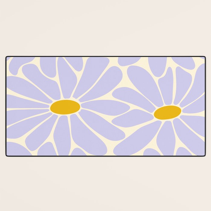 Big Daisy - Groovy Flower - Lilac and Yellow Desk Mat Gallery Image 3