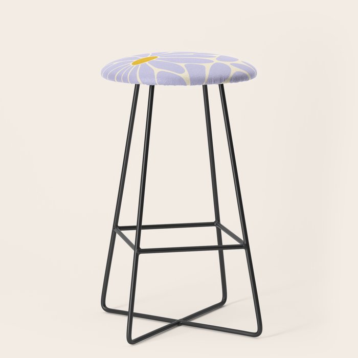 Big Daisy - Groovy Flower - Lilac and Yellow Stool Gallery Image 1