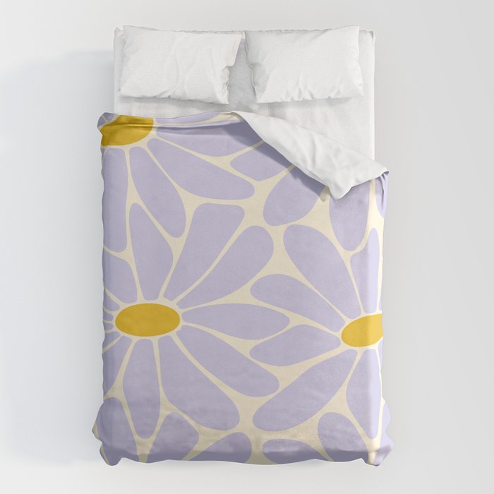 Big Daisy - Groovy Flower - Lilac and Yellow Duvet Cover Gallery Image 6