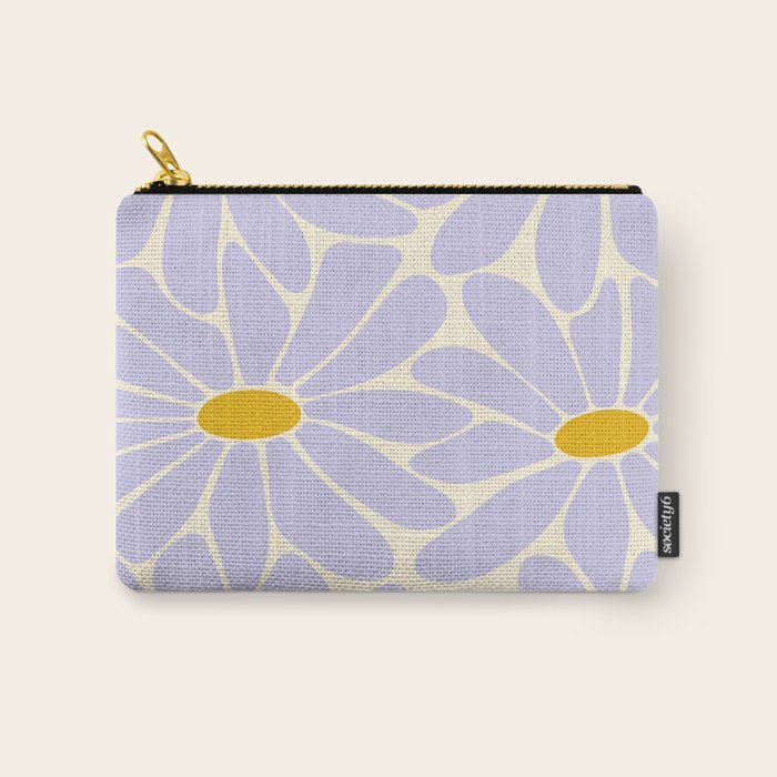 Big Daisy - Groovy Flower - Lilac and Yellow Carry All Pouch Gallery Image 1