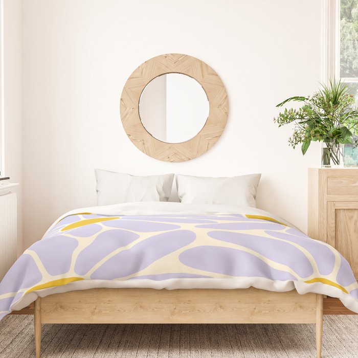 Big Daisy - Groovy Flower - Lilac and Yellow Duvet Cover Gallery Image 3