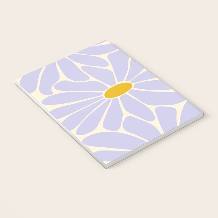 Big Daisy - Groovy Flower - Lilac and Yellow Notebook Gallery Image 3