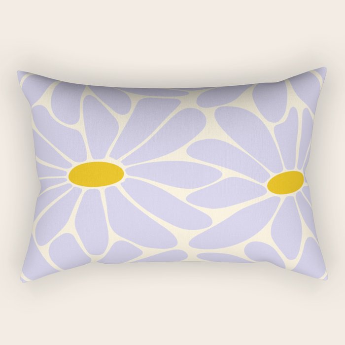 Big Daisy - Groovy Flower - Lilac and Yellow Rectangular Pillow Gallery Image 1