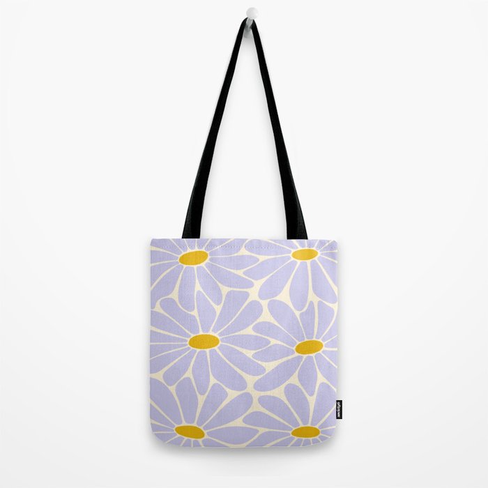 Big Daisy - Groovy Flower - Lilac and Yellow Tote Bag Gallery Image 2