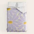 Big Daisy - Groovy Flower - Lilac and Yellow Duvet Cover Gallery Image 6