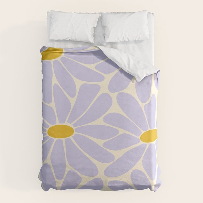 Big Daisy - Groovy Flower - Lilac and Yellow Duvet Cover Gallery Image 6