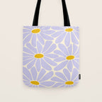Big Daisy - Groovy Flower - Lilac and Yellow Tote Bag Gallery Image 1