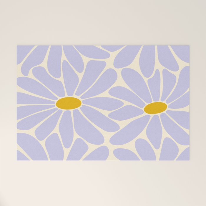 Big Daisy - Groovy Flower - Lilac and Yellow Welcome Mat Gallery Image 1