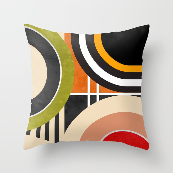 Bauhaus Mid Century Geometric Art  41 Throw Pillow Gallery Image 6