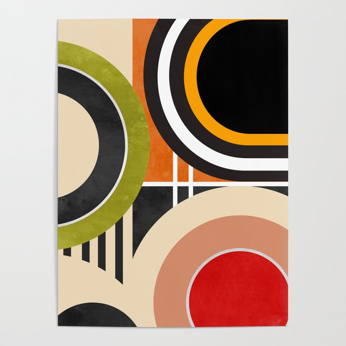 Bauhaus Mid Century Geometric Art  41 Poster Gallery Image 1