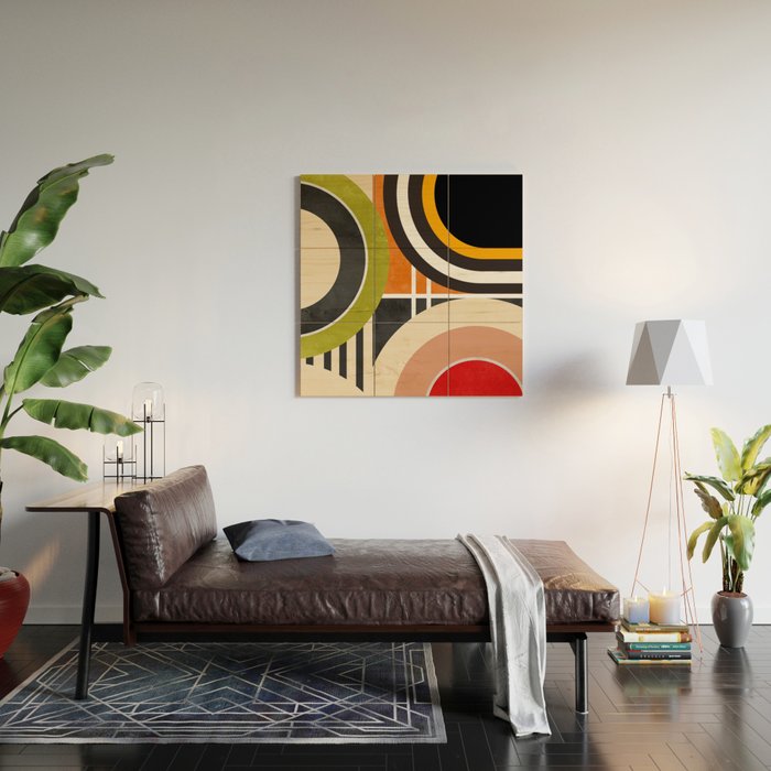 Bauhaus Mid Century Geometric Art  41 Wood Wall Art Gallery Image 2