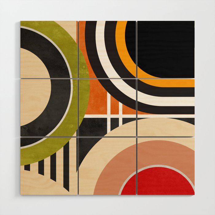 Bauhaus Mid Century Geometric Art  41 Wood Wall Art Gallery Image 1