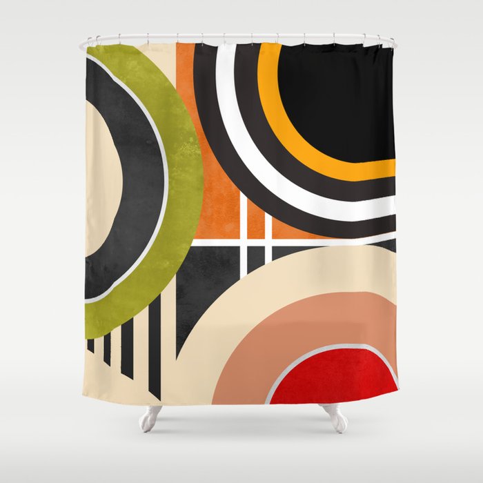 Bauhaus Mid Century Geometric Art  41 Shower Curtain Gallery Image 1