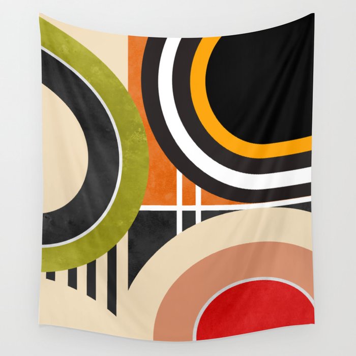 Bauhaus Mid Century Geometric Art  41 Wall Tapestry Gallery Image 4