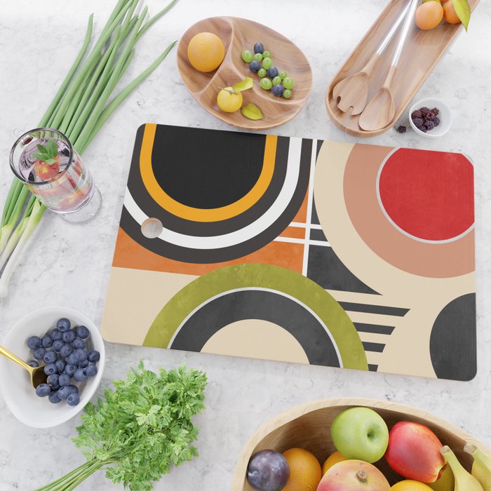 Bauhaus Mid Century Geometric Art  41 Cutting Board Gallery Image 2
