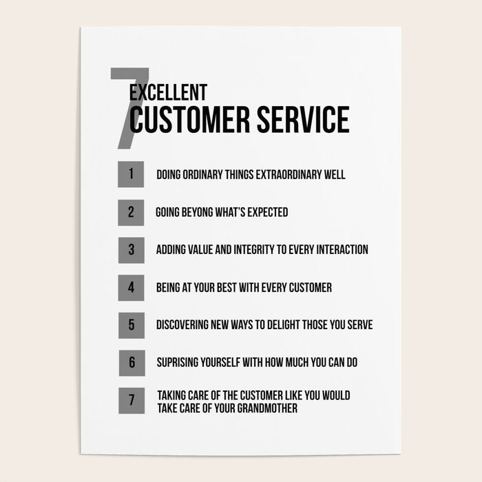 7 Excellent Customer Service, Customer Service Quotes, Quote To Print Poster Gallery Image 4
