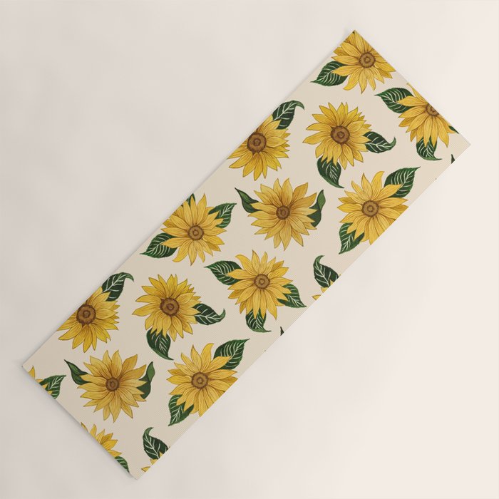 Summer Sunflower Pattern Yoga Mat Gallery Image 1