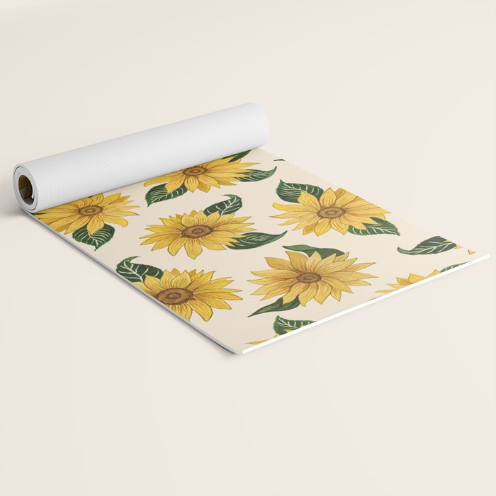 Summer Sunflower Pattern Yoga Mat Gallery Image 2