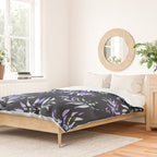 Dark abstract tropical leaves D1 Duvet Cover Gallery Image 2