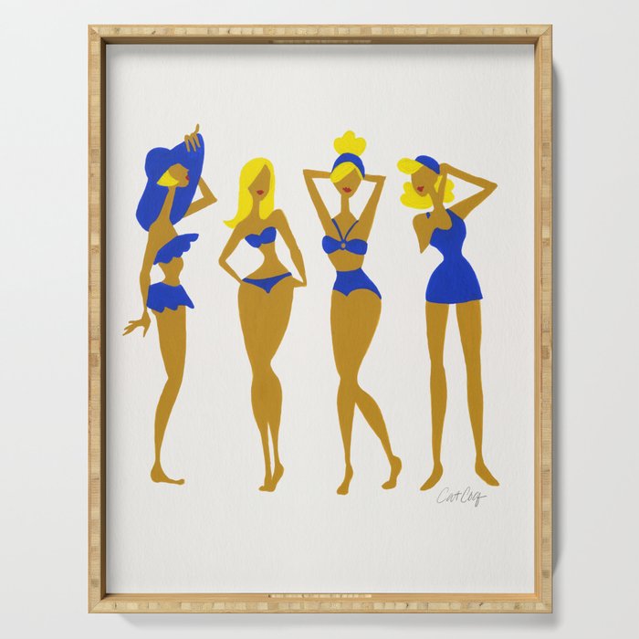 Beach Bombshells - Blondes in Blue Serving Tray Gallery Image 1