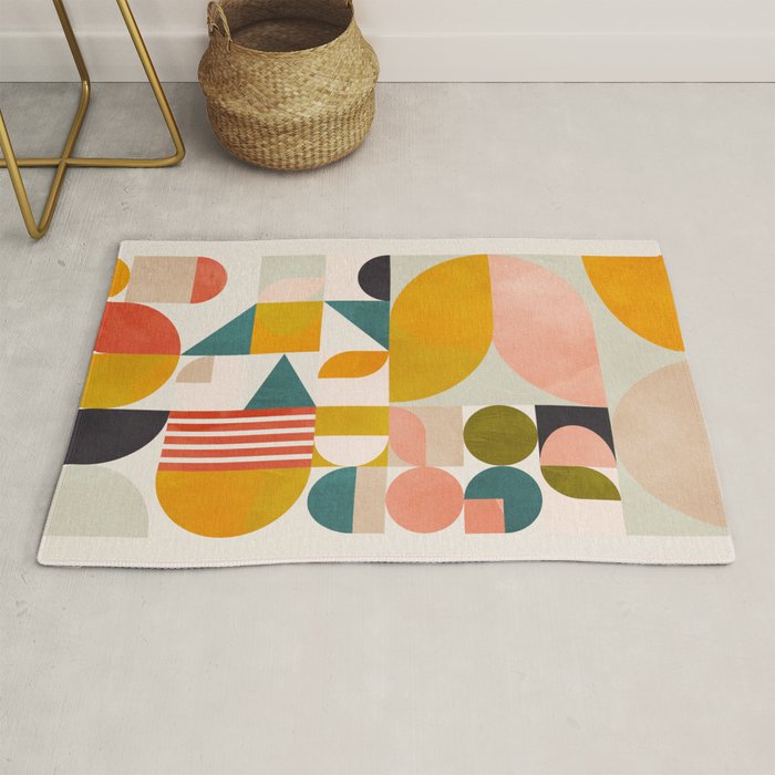 mid century geometry abstract shapes bauhaus Rug Gallery Image 1
