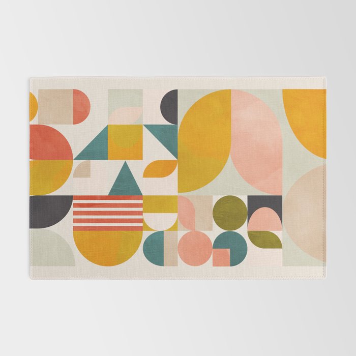 mid century geometry abstract shapes bauhaus Rug Gallery Image 2
