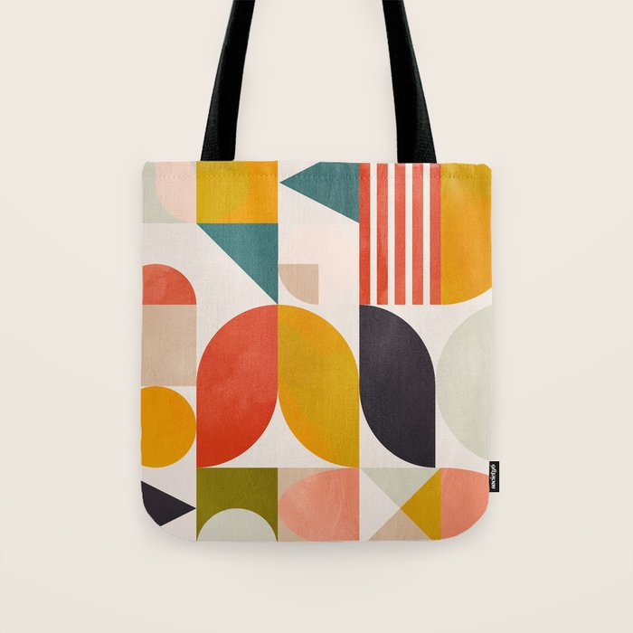 mid century geometry abstract shapes bauhaus Tote Bag Gallery Image 1
