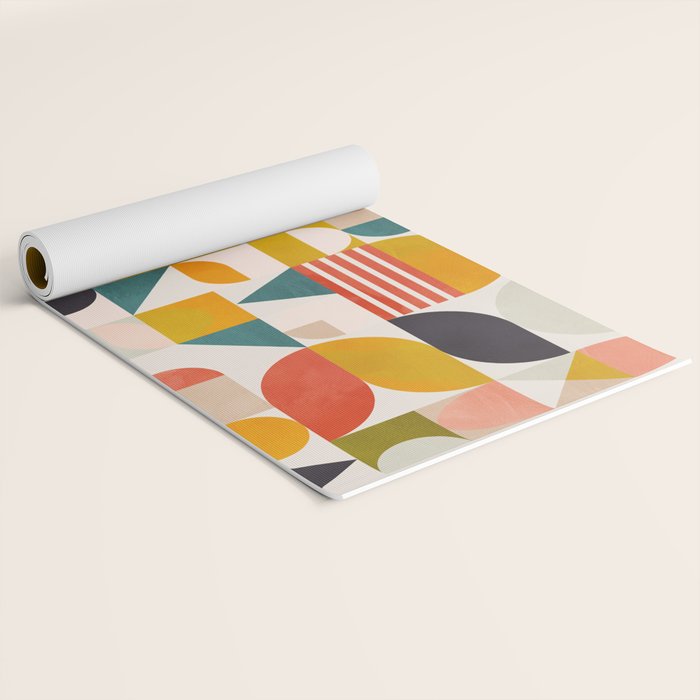 mid century geometry abstract shapes bauhaus Yoga Mat Gallery Image 2