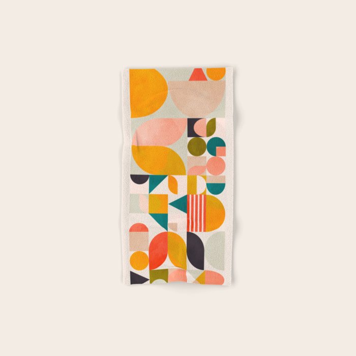 mid century geometry abstract shapes bauhaus Bath Towel Gallery Image 1