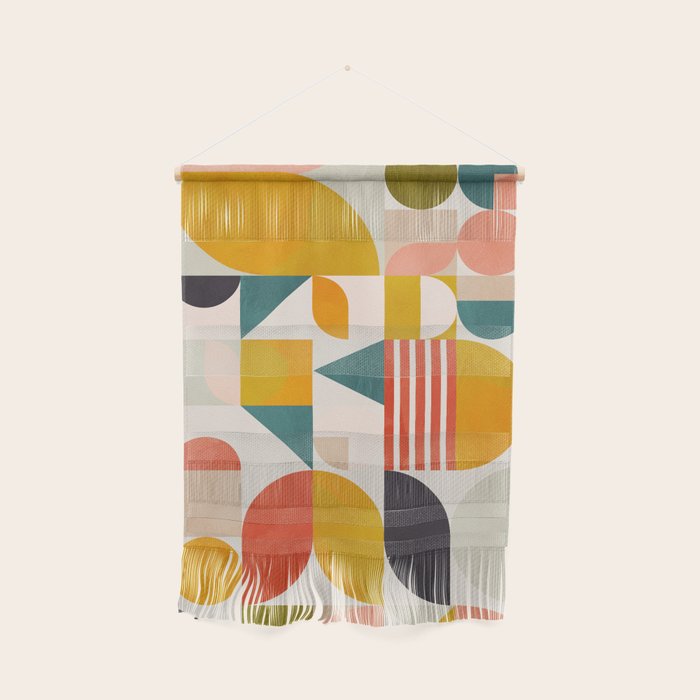 mid century geometry abstract shapes bauhaus Wall Hanging Gallery Image 1