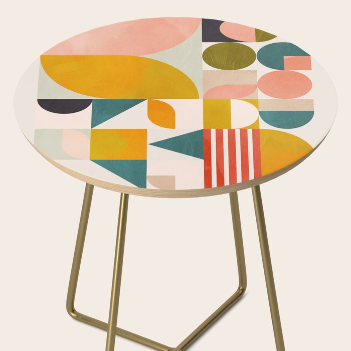 mid century geometry abstract shapes bauhaus Side Table Gallery Image 2