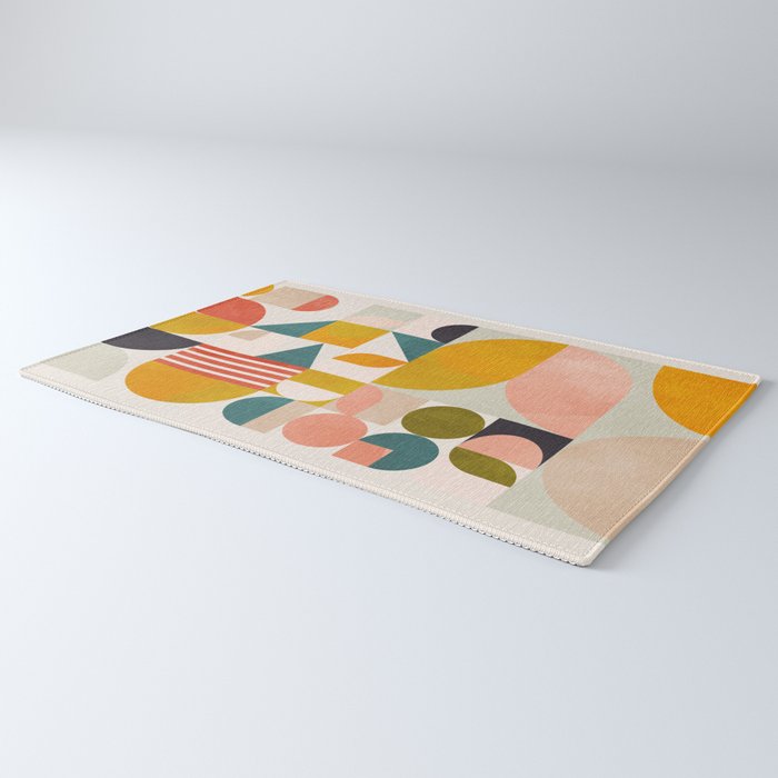 mid century geometry abstract shapes bauhaus Rug Gallery Image 3