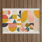 mid century geometry abstract shapes bauhaus Outdoor Rug Gallery Image 1