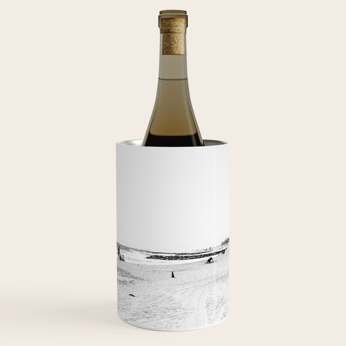 Newport Beach Lifeguard Tower Modern and Vintage Beach Aesthetic Photography of Grey Black White Sky Wine Chiller Gallery Image 2