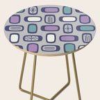 Midcentury MCM Rounded Rectangles Gray Purple Side Table Gallery Image 2