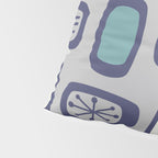 Midcentury MCM Rounded Rectangles Gray Purple Pillow Sham Gallery Image 4
