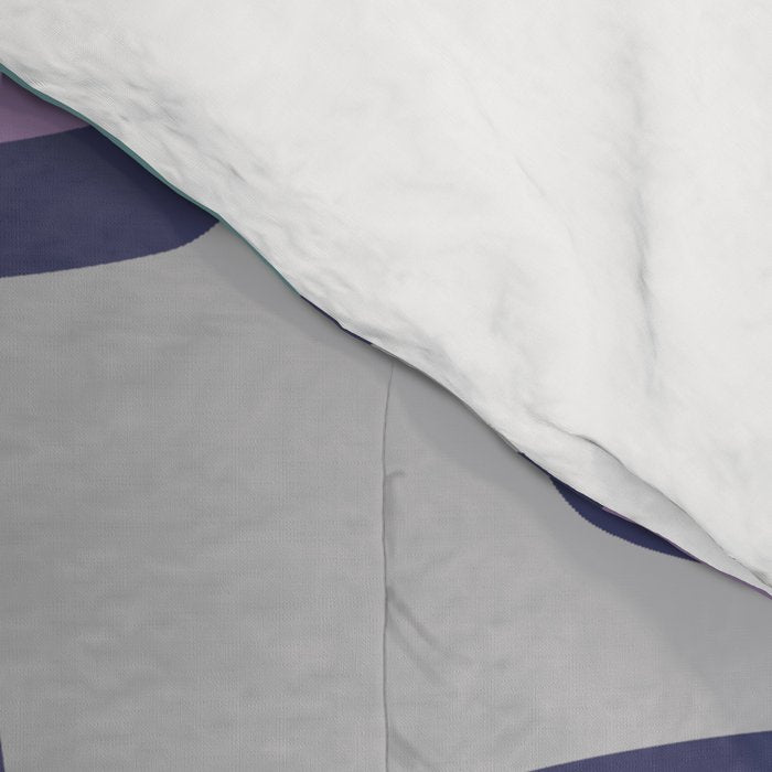 Midcentury MCM Rounded Rectangles Gray Purple Comforter Gallery Image 4