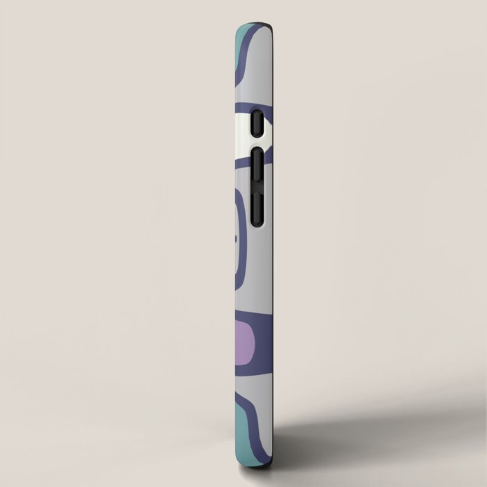 Midcentury MCM Rounded Rectangles Gray Purple iPhone Case Gallery Image 2