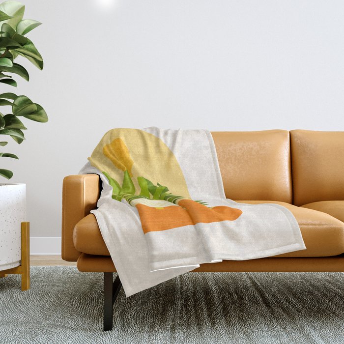 Sunday Sunset Window Garden Series Throw Blanket Gallery Image 1