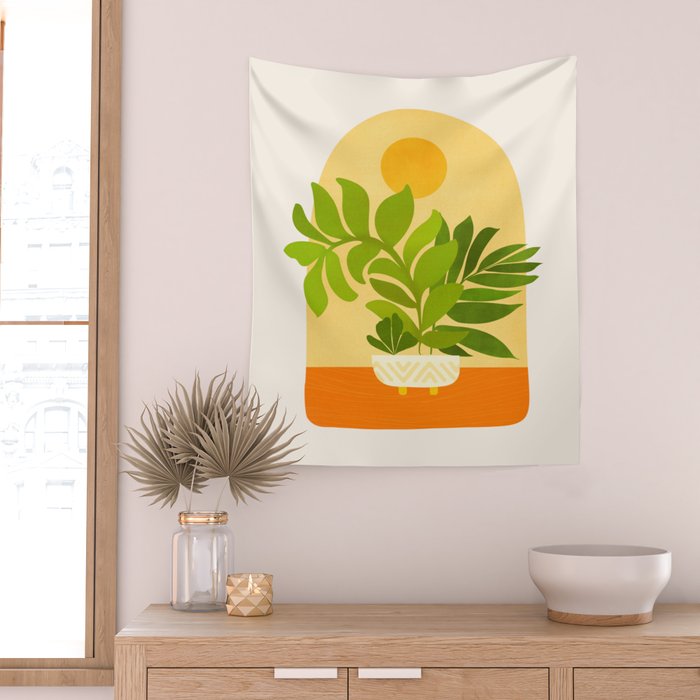 Sunday Sunset Window Garden Series Wall Tapestry Gallery Image 2